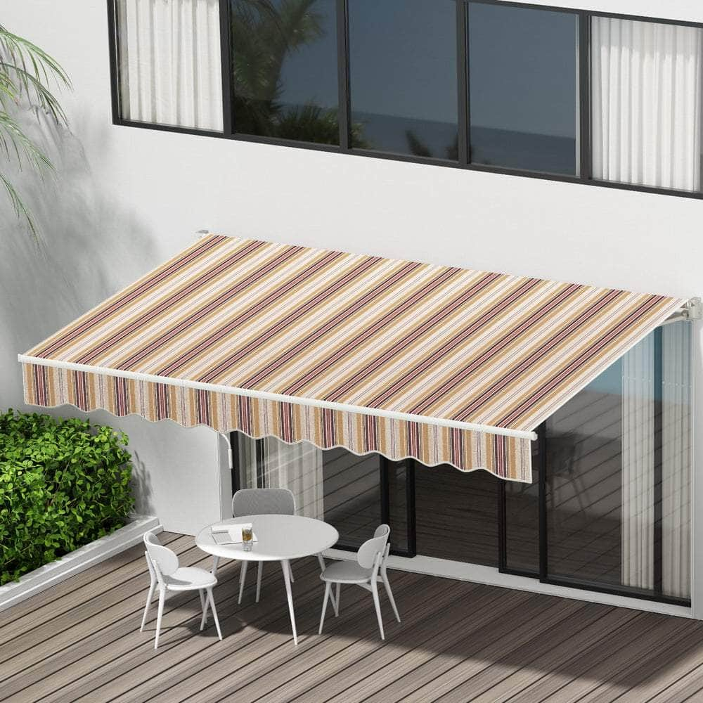 Retractable Folding Arm Awning Motorised Remoter Sunshade 2.5Mx2M