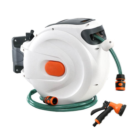 Retractable Hose Reel 30M Garden Water Spray Gun Auto Rewind