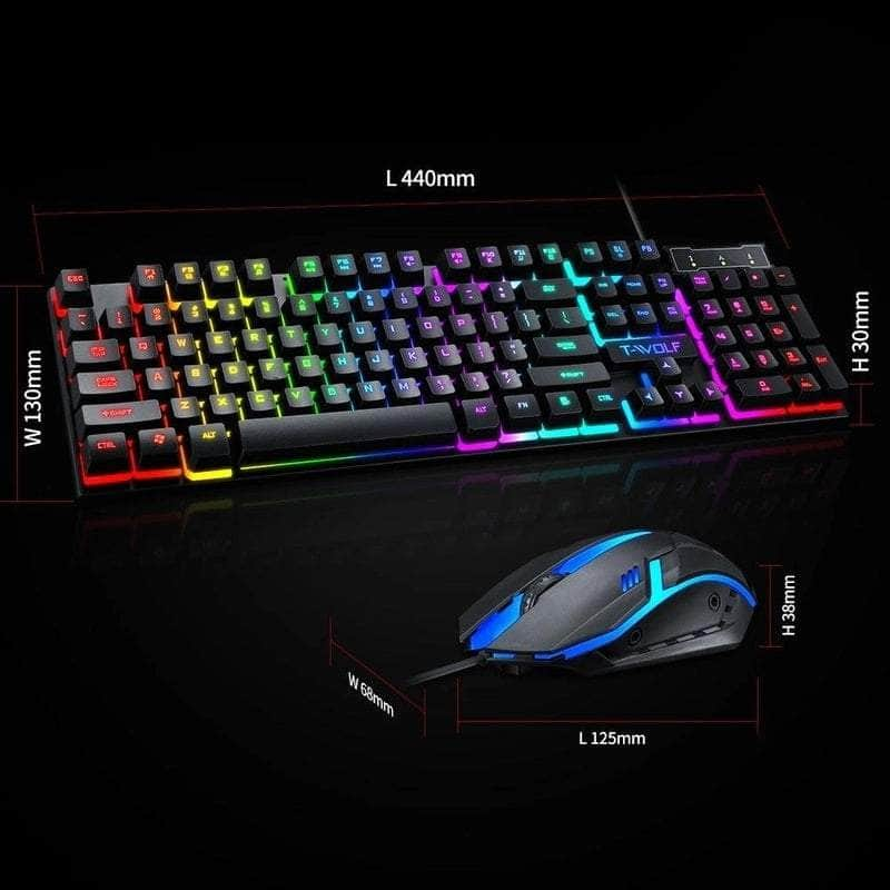 Rgb 4-Pcs Gaming Keyboard/Mouse/Headphone/Mouse Pad Kit Set