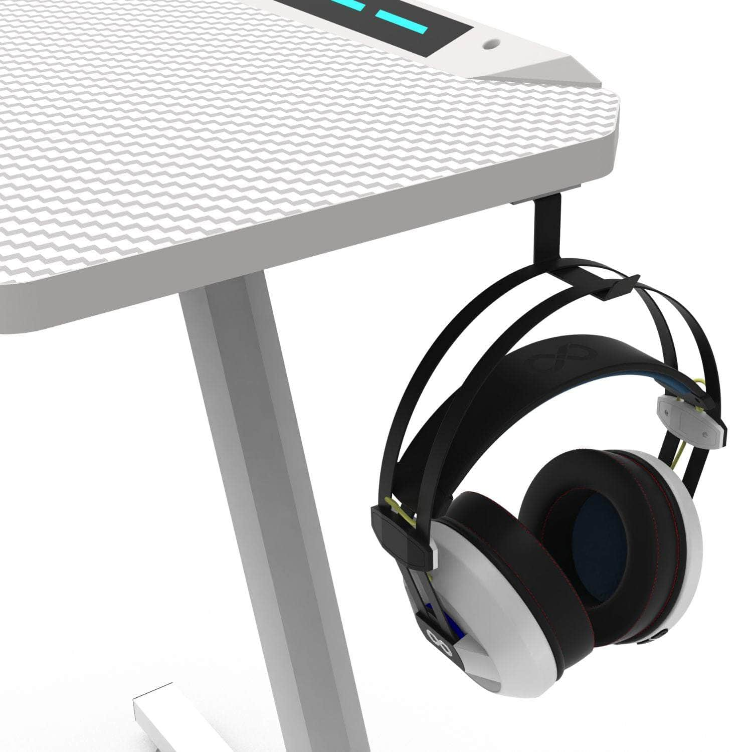 Rgb Gaming Desk Z Shape White 140Cm