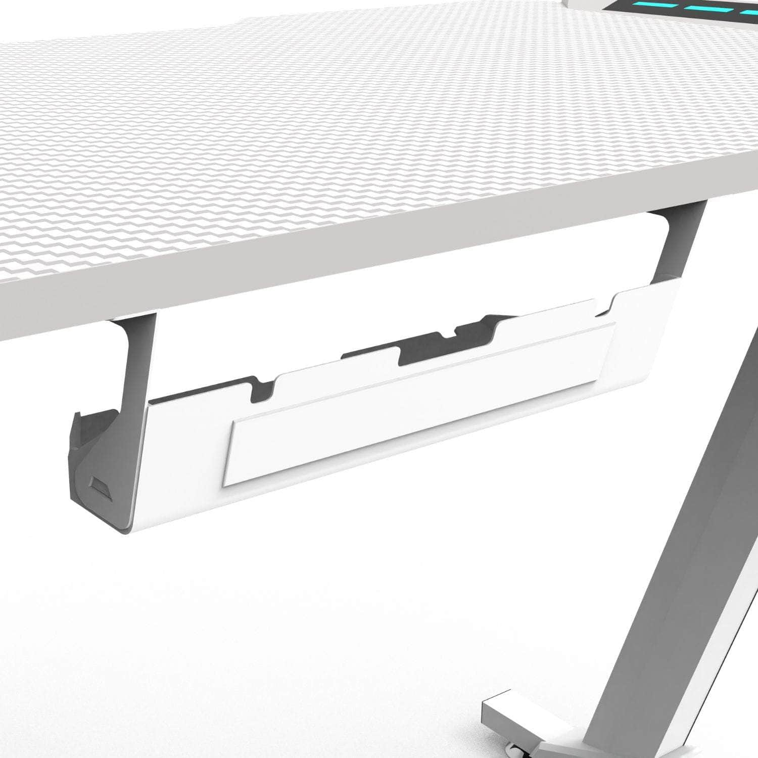 Rgb Gaming Desk Z Shape White 140Cm