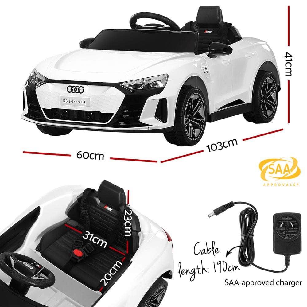 Ride On Car Electric Sports Toy Cars RS e-tron GT Licensed White 12V