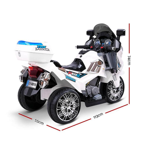 Rigo Kids Electric Ride On Patrol Police Car Bmw-Inspired S1K 6V Battery White