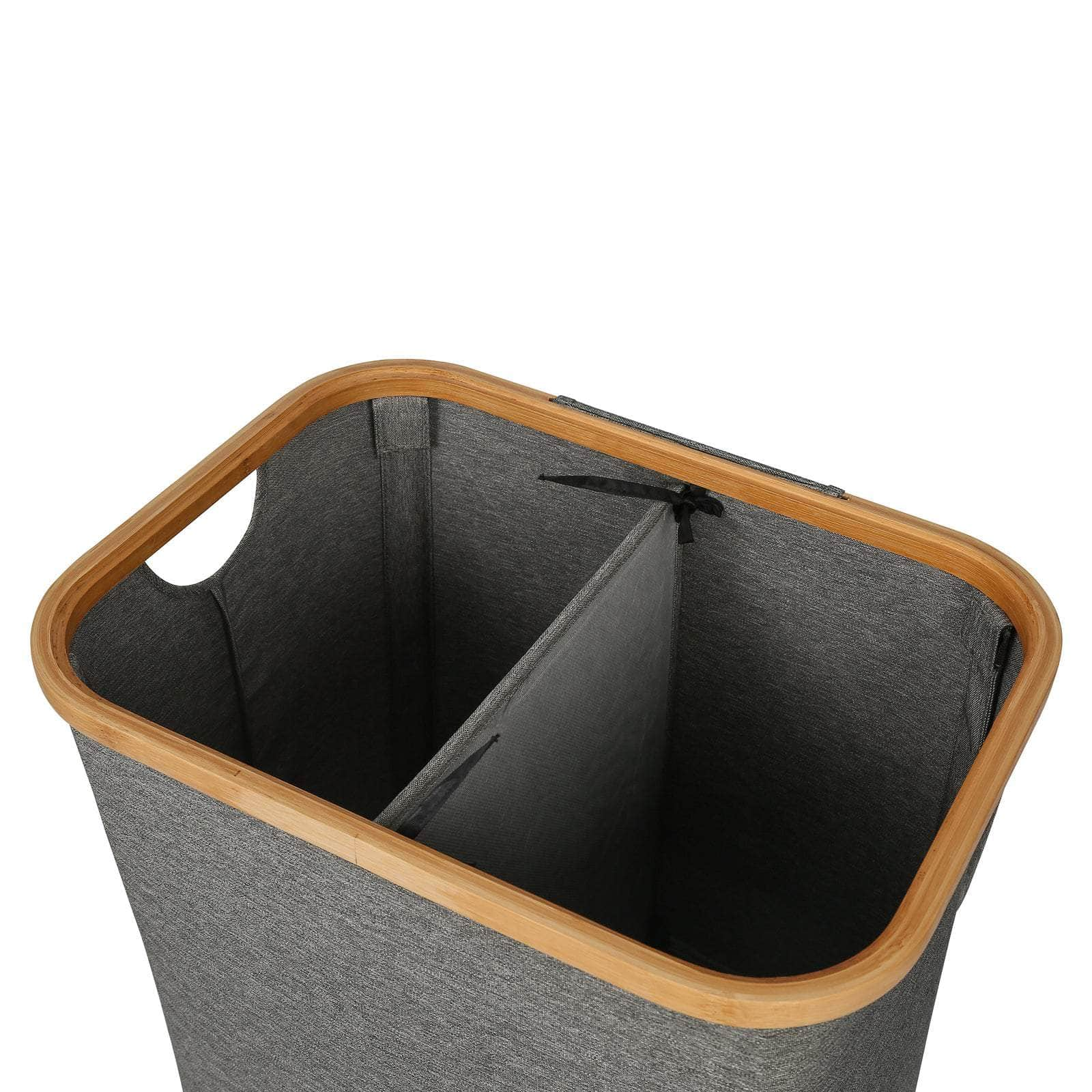 Ringle Bamboo Twin Laundry Hamper Foldable Storage Basket