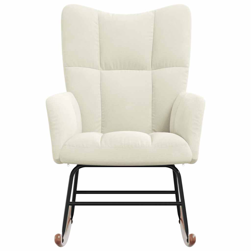 Rocking Chair Cream White Velvet