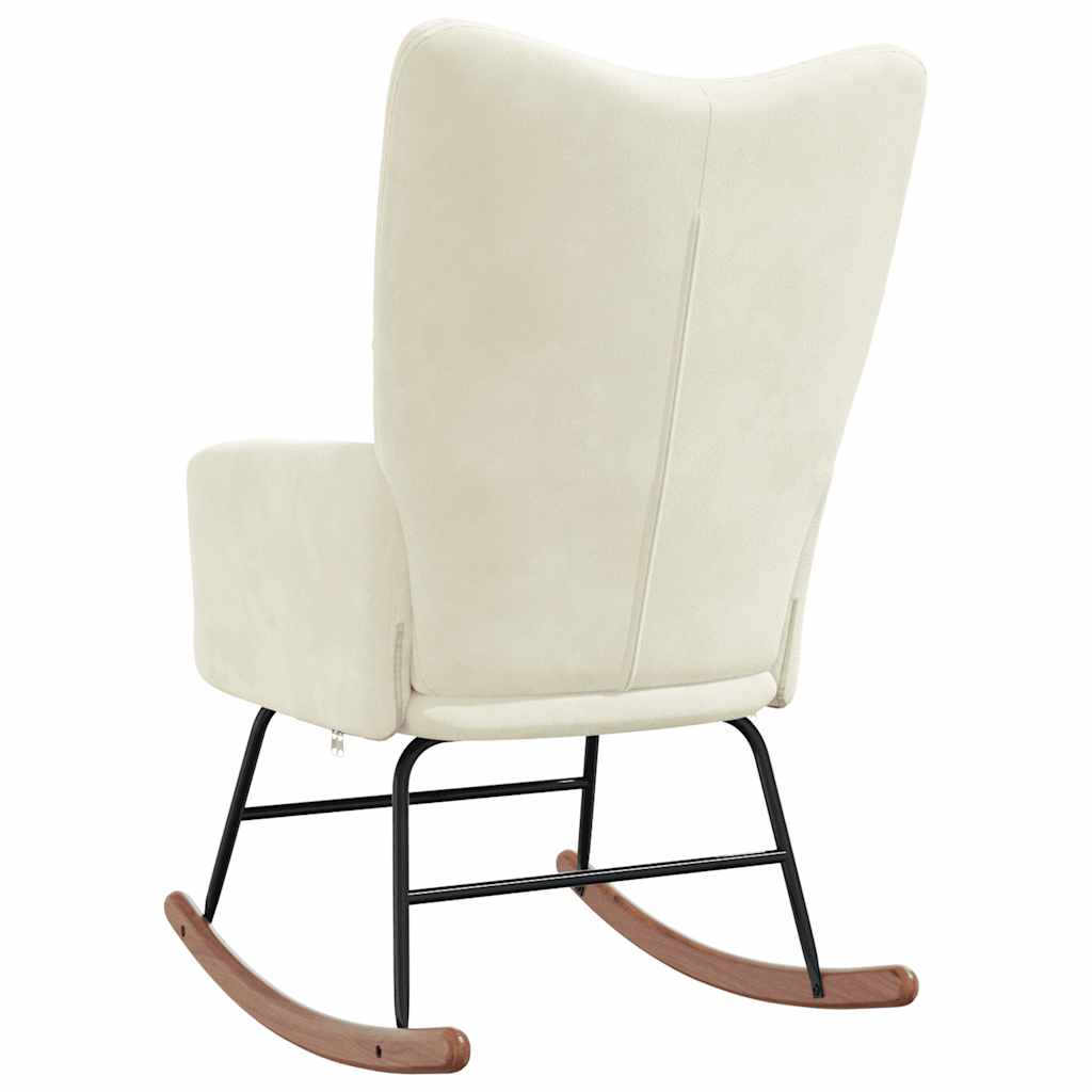 Rocking Chair Cream White Velvet