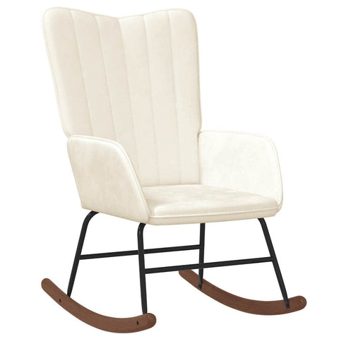 Rocking Chair White Velvet