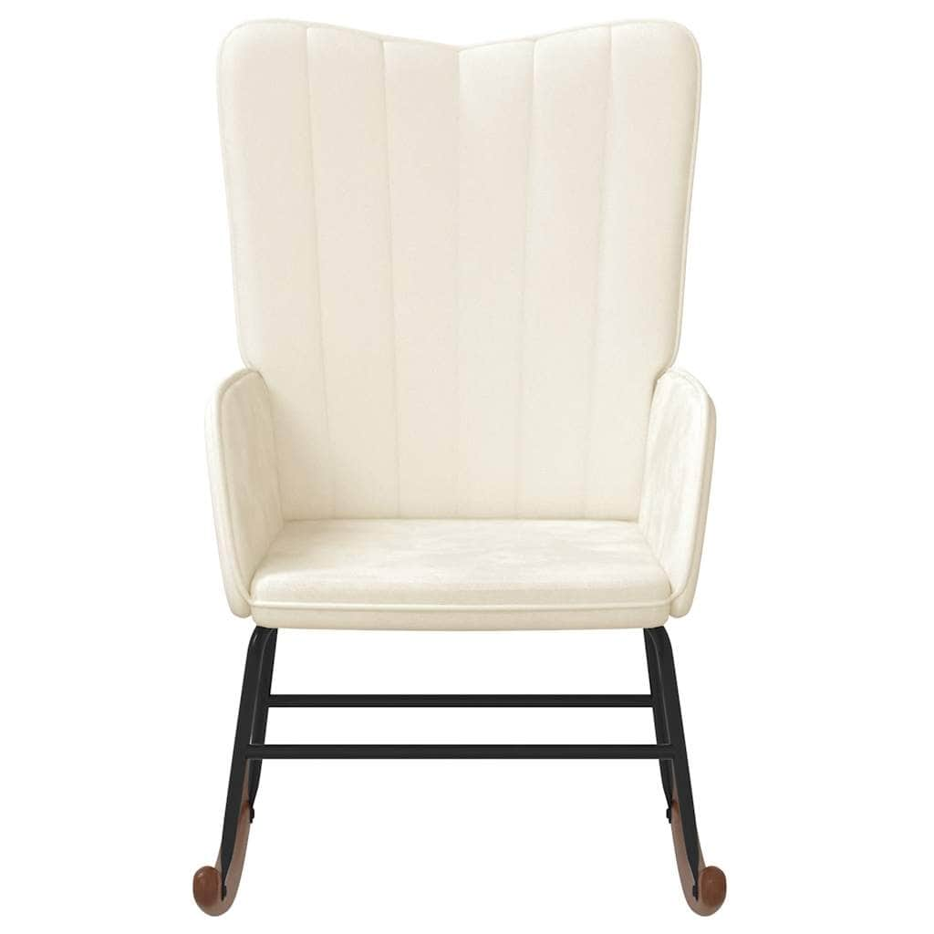 Rocking Chair White Velvet