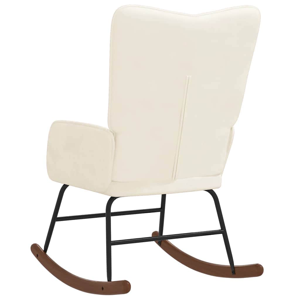 Rocking Chair White Velvet