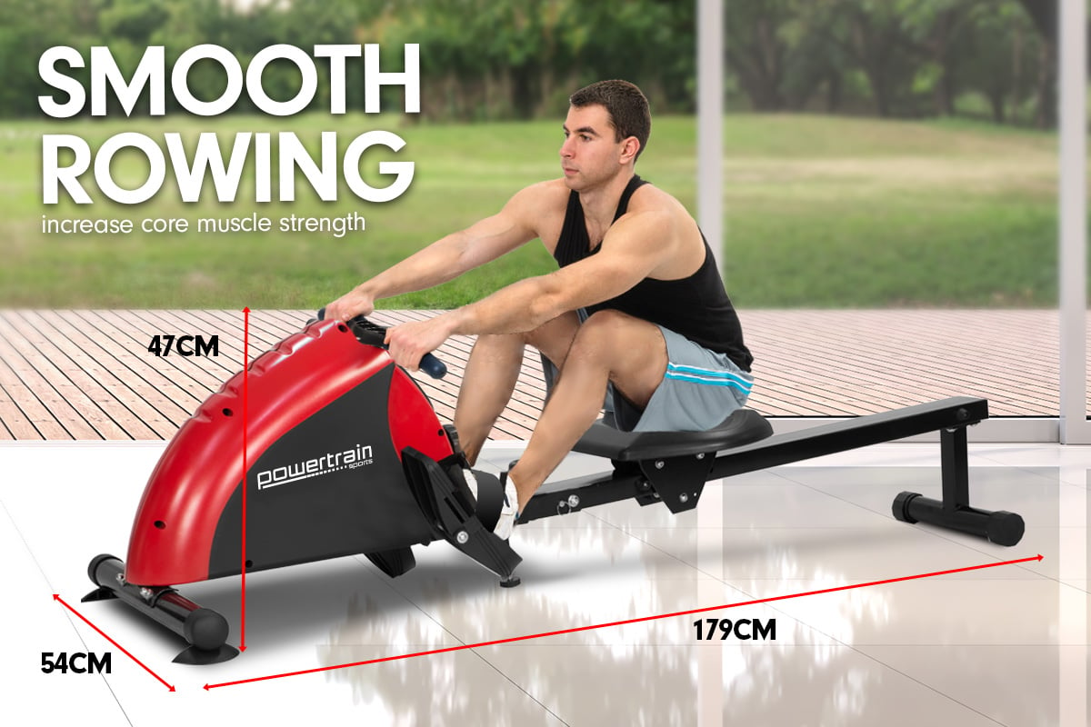 Foldable Rowing Machine Magnetic Resistance RW-H02 - Red