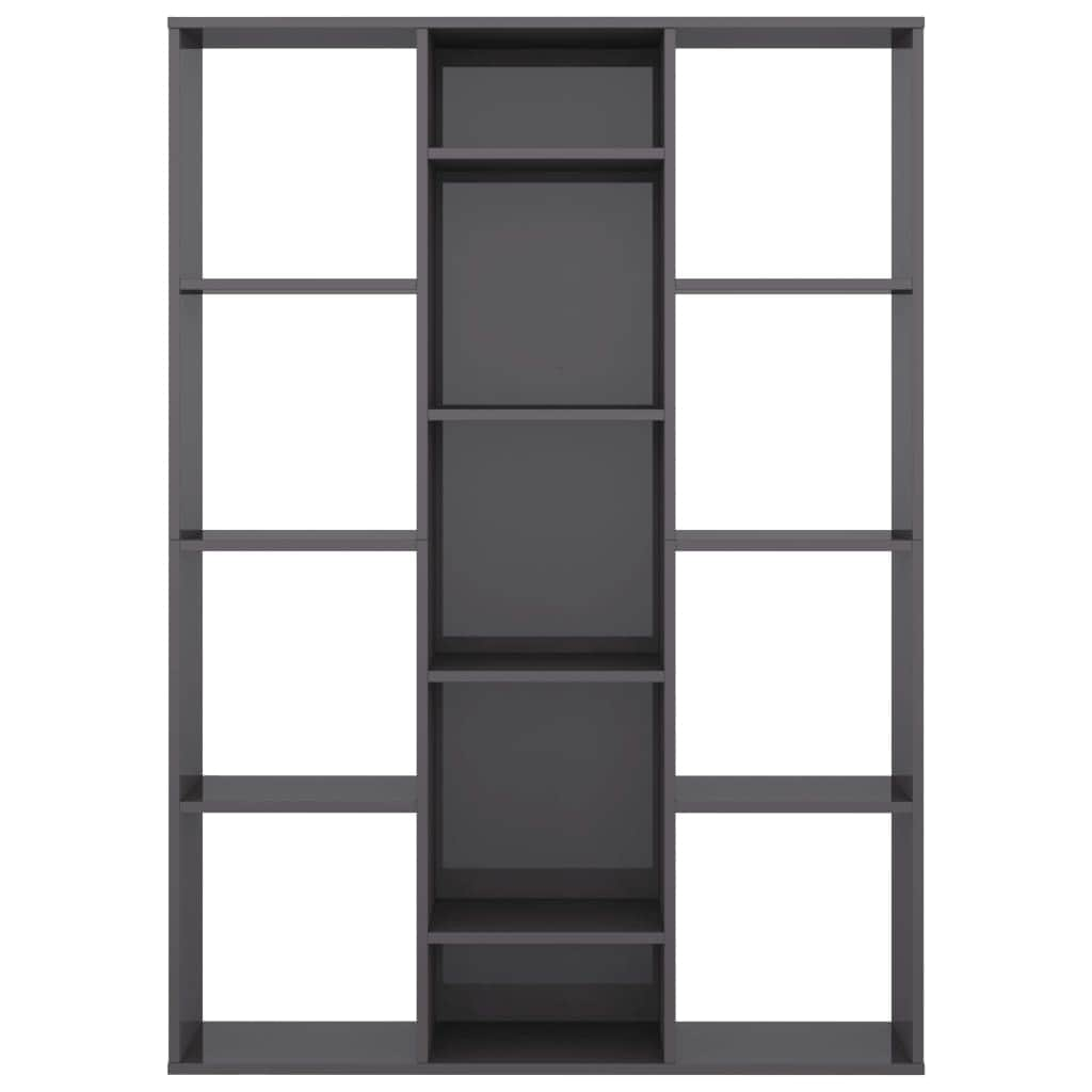 Room Divider/Book Cabinet High Gloss Grey - Chipboard