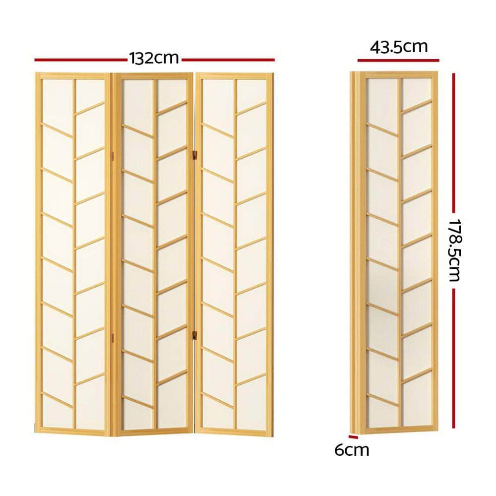 Room Divider Screen Privacy Wood Dividers Stand 3 Panel Archer Natural