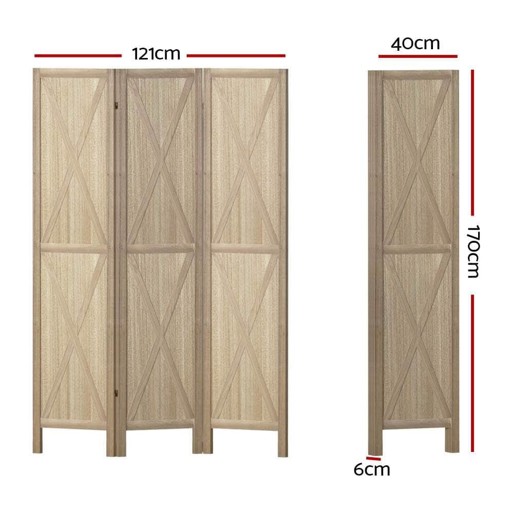 Room Divider Screen Privacy Wood Dividers Stand 3 Panel Brown