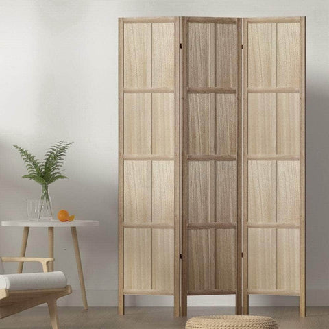 Room Divider Screen Privacy Wood Dividers Stand 3 Panel Brown