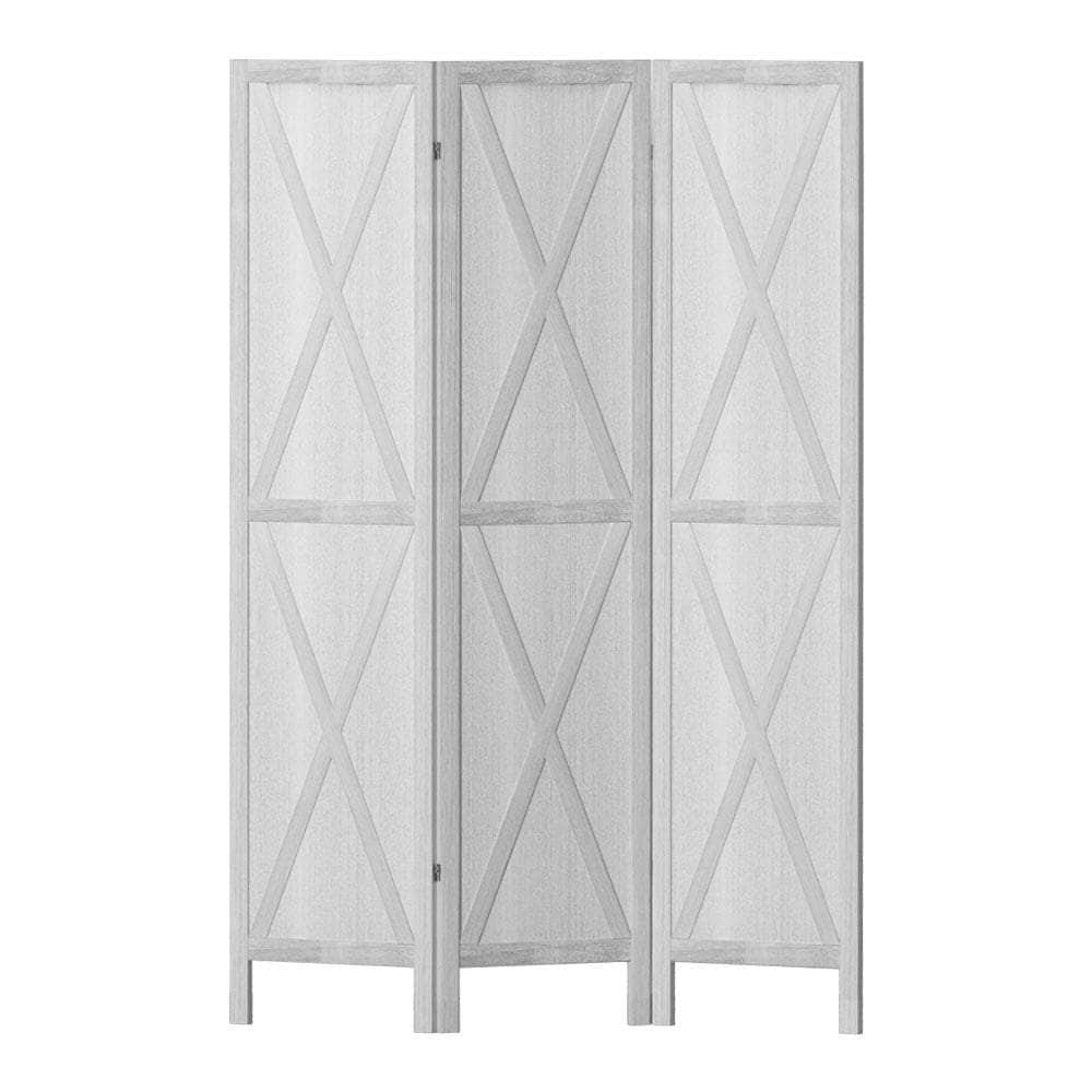 Room Divider Screen Privacy Wood Dividers Stand 3 Panel White