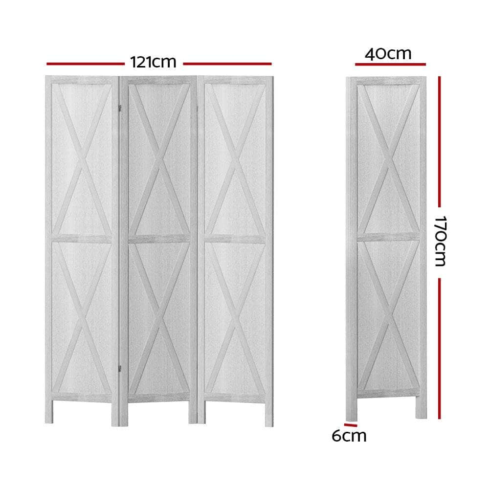 Room Divider Screen Privacy Wood Dividers Stand 3 Panel White