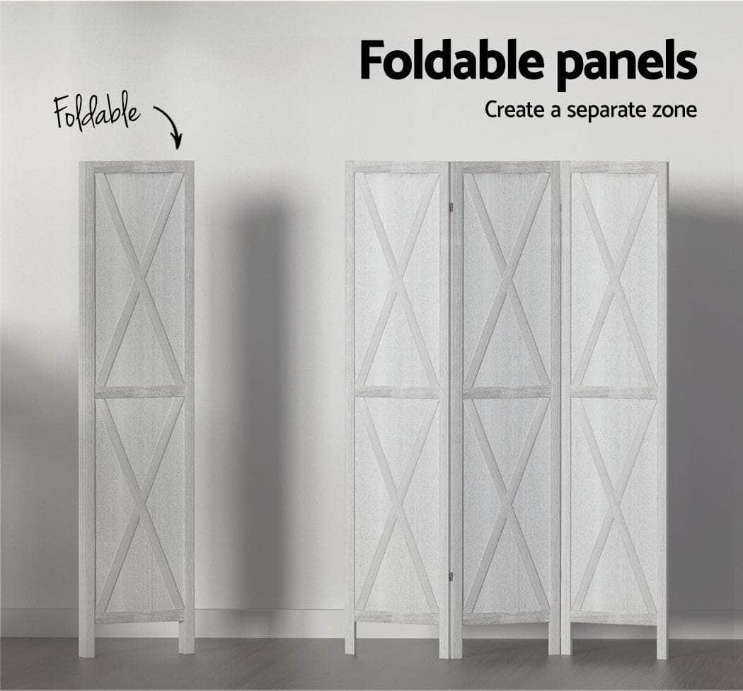 Room Divider Screen Privacy Wood Dividers Stand 3 Panel White