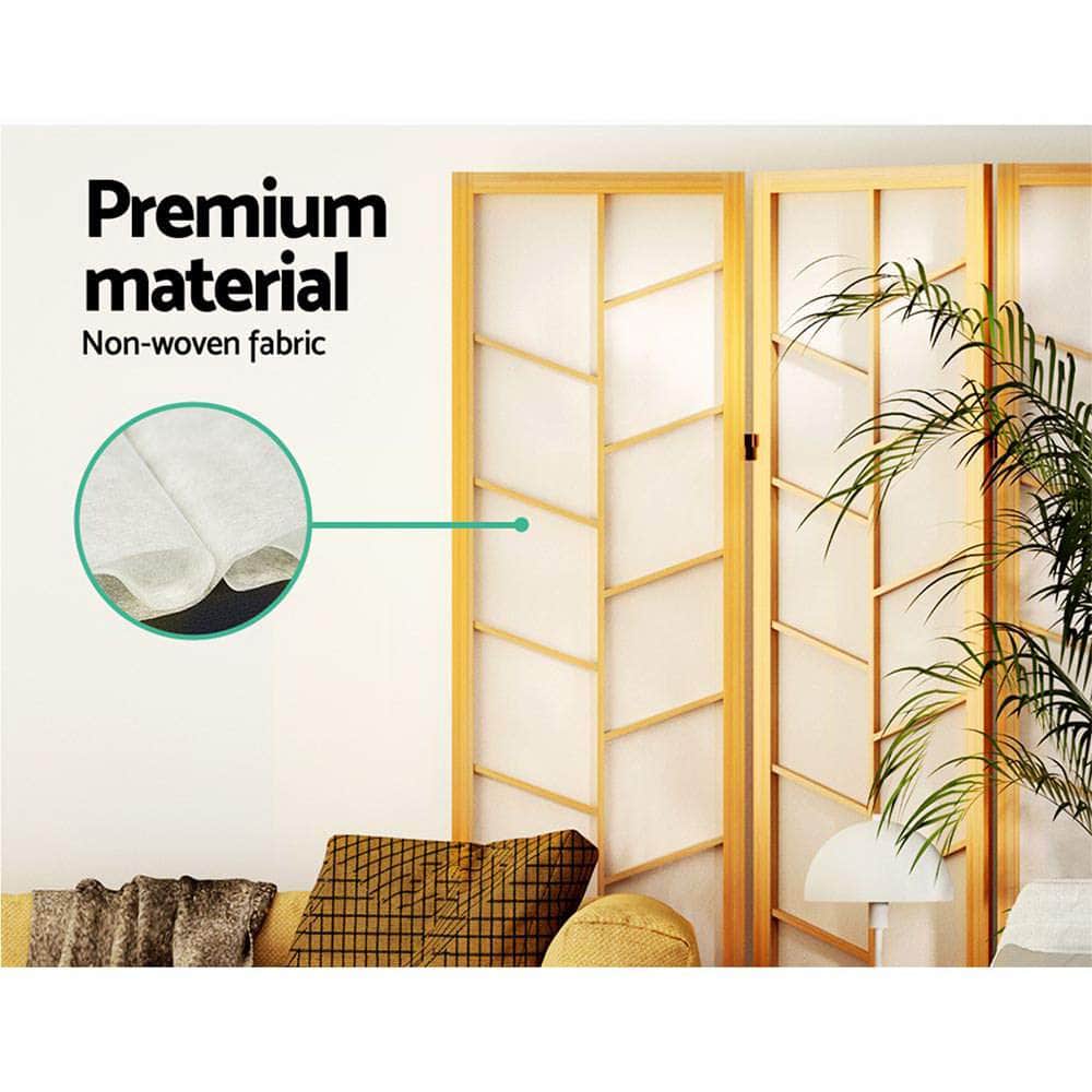 Room Divider Screen Privacy Wood Dividers Stand 4 Panel Archer Natural