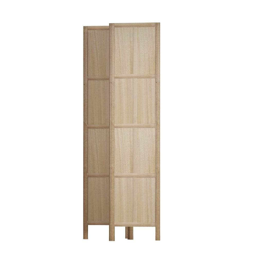 Room Divider Screen Privacy Wood Dividers Stand 4 Panel Brown