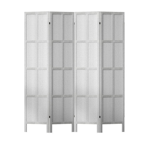 Room Divider Screen Privacy Wood Dividers Stand 4 Panel White