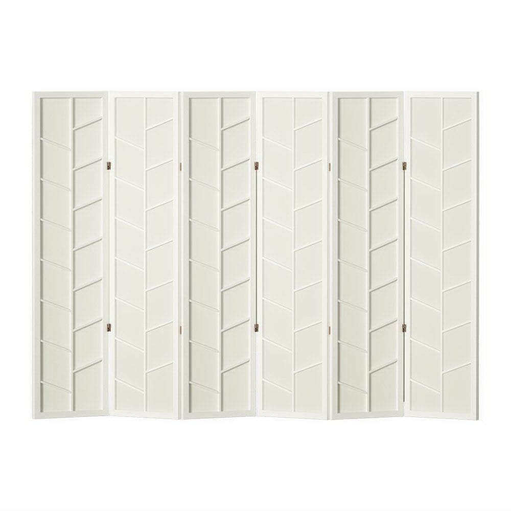 Room Divider Screen Privacy Wood Dividers Stand 6 Panel Archer White