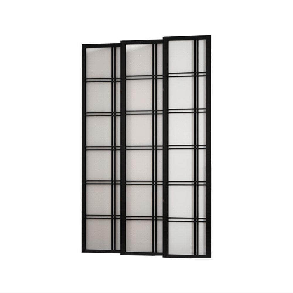 Room Divider Screen Privacy Wood Dividers Stand 6 Panel Nova Black