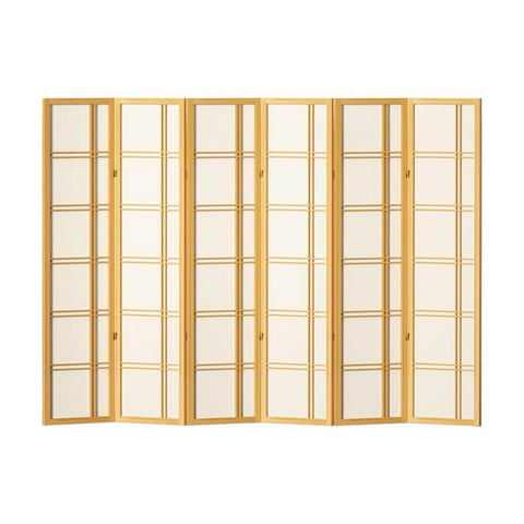 6 Panel Room Divider Screen 265X179Cm Nova Natural