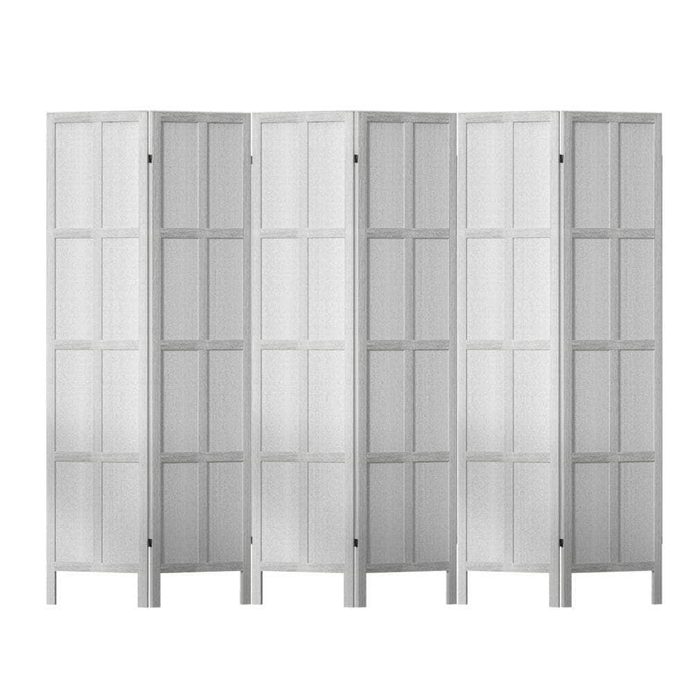 Room Divider Screen Privacy Wood Dividers Stand 6 Panel White