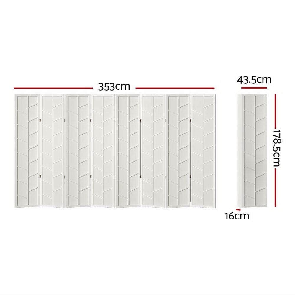 Room Divider Screen Privacy Wood Dividers Stand 8 Panel Archer White