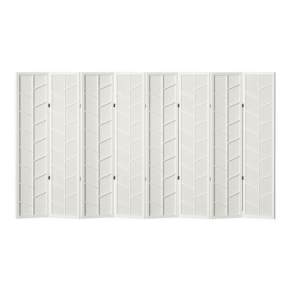 Room Divider Screen Privacy Wood Dividers Stand 8 Panel Archer White