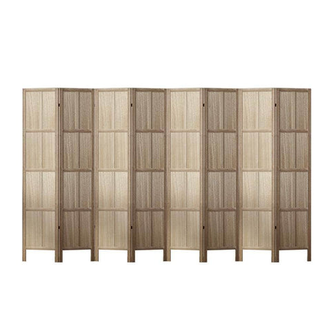 Room Divider Screen Privacy Wood Dividers Stand 8 Panel Brown