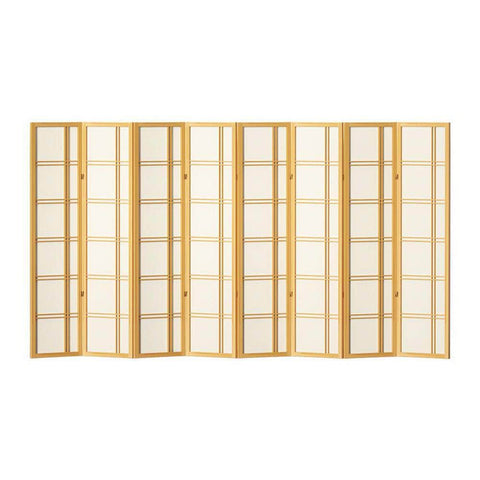 Room Divider Screen Privacy Wood Dividers Stand 8 Panel Nova Natural