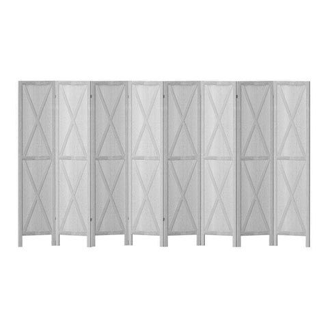 Room Divider Screen Privacy Wood Dividers Stand 8 Panel White