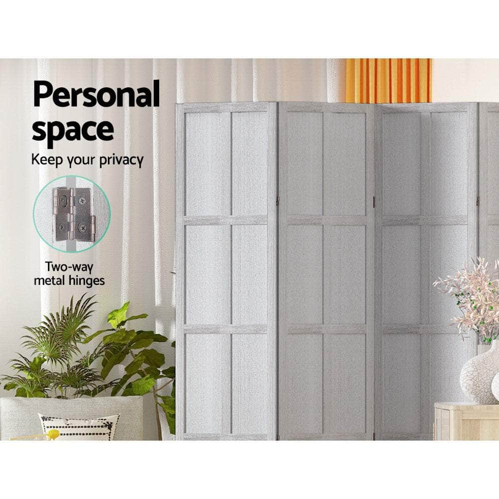 Room Divider Screen Privacy Wood Dividers Stand 8 Panel White