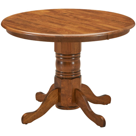 Round Dining Table Pedestral Stand Solid Rubber Wood