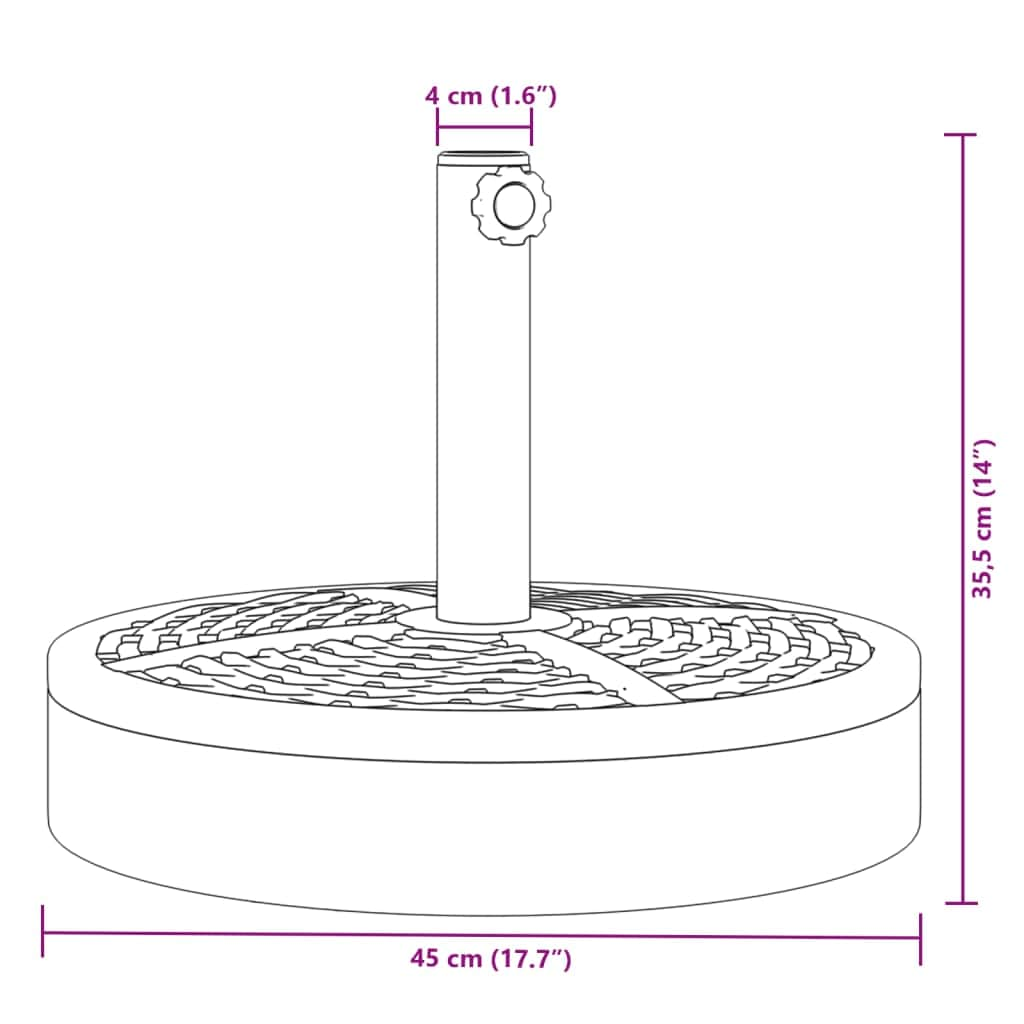 Round Parasol Base with 25 kg Weight