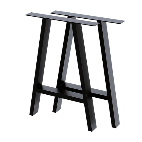Rustic Vintage Steel Dining Table Legs (71Cm, 2X, Black)
