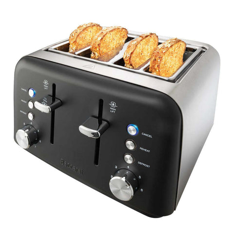 Baccarat The Toasty Slice 4 Slice Toaster Black Brand New