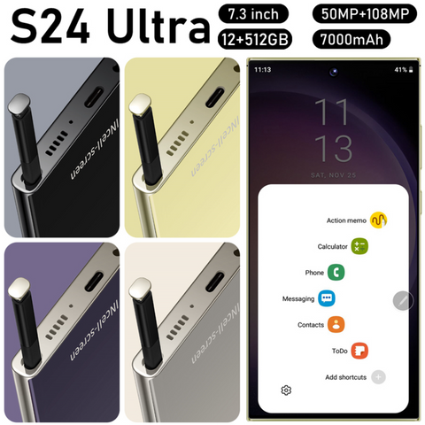 New Mobile Phone S24 Ultra 5G 7.3in Android 13 Dual SIM