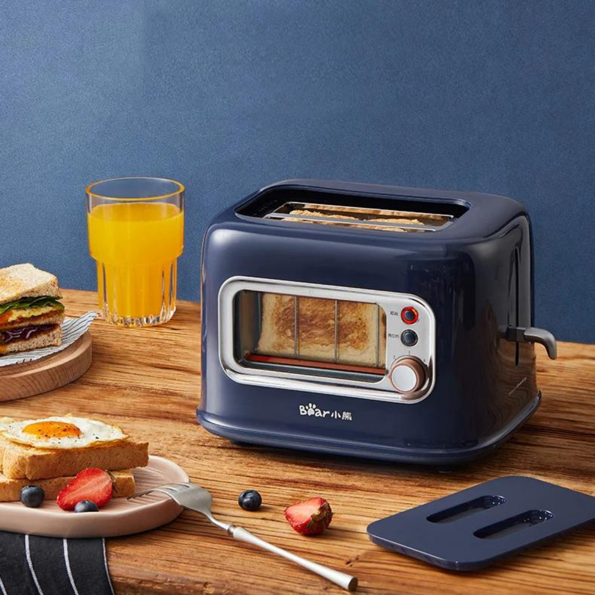 BEAR Double Slots Bread Toaster With Glass Window