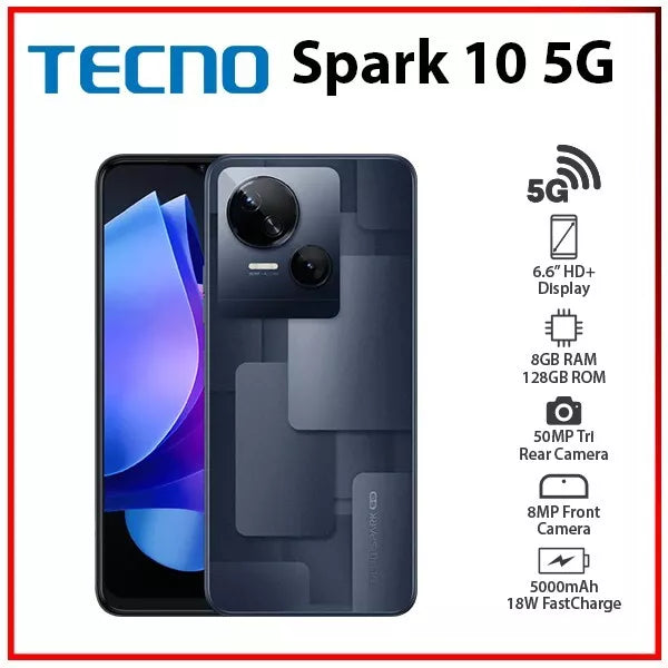 New TECNO Spark 10 5G 8GB 128GB Black