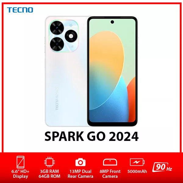 New White TECNO Spark Go 2024 3GB 64GB