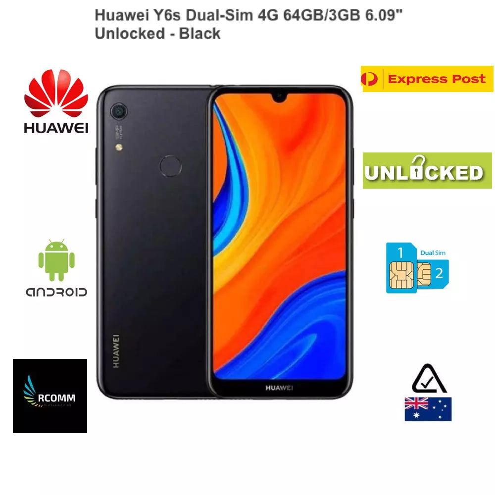 New Huawei Y6S 64GB 3GB RAM Dual SIM 4G