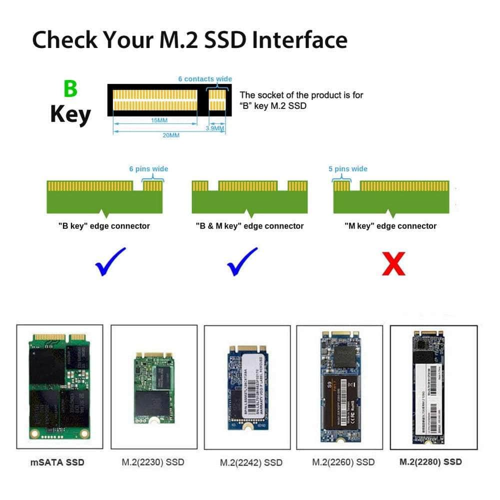 Sa207 Msata + M.2 (Ngff) To Sata 2 In 1 Combo Adapter