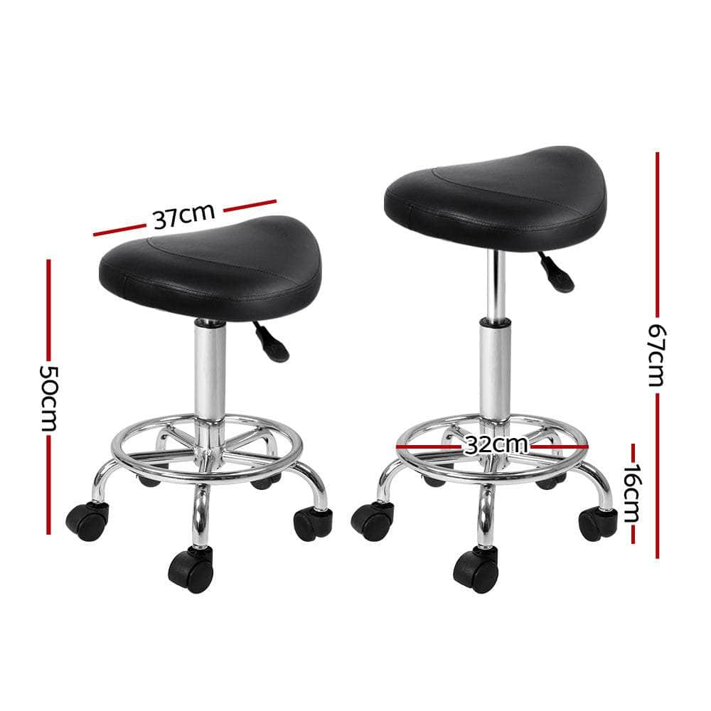 Salon Stool Saddle Swivel Chair Black