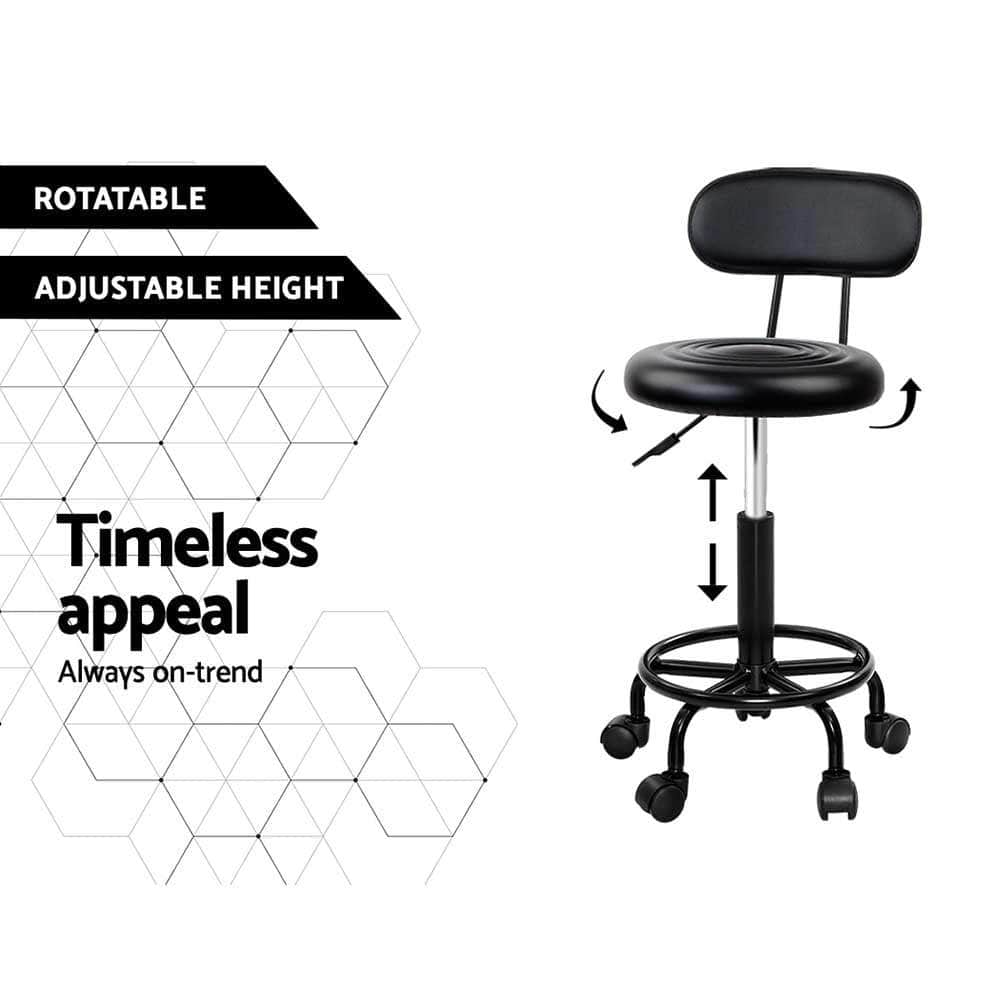 Salon Stool Swivel Chair Backrest