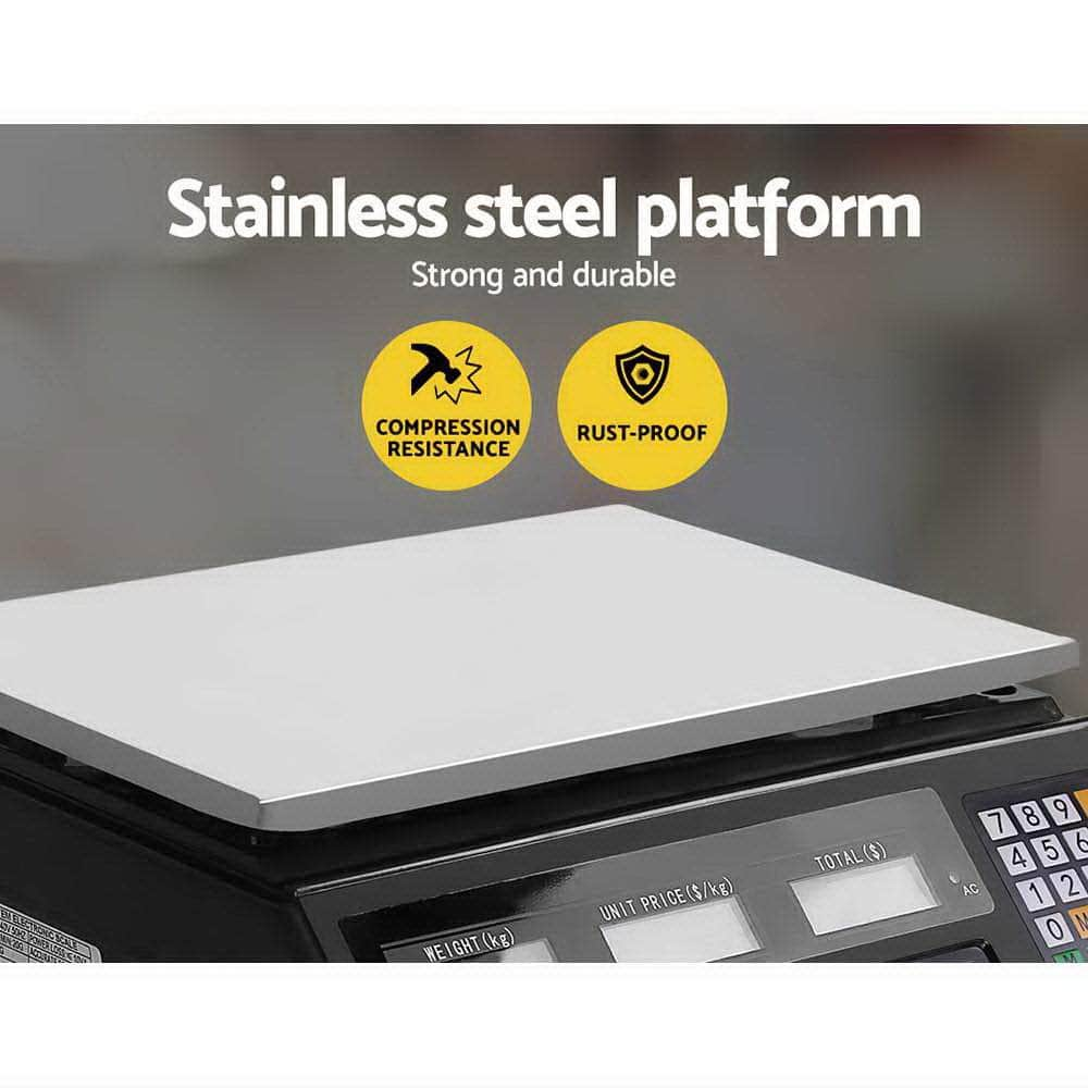 Scales Digital Kitchen 40Kg Weighing Scales Platform Scales Lcd Black