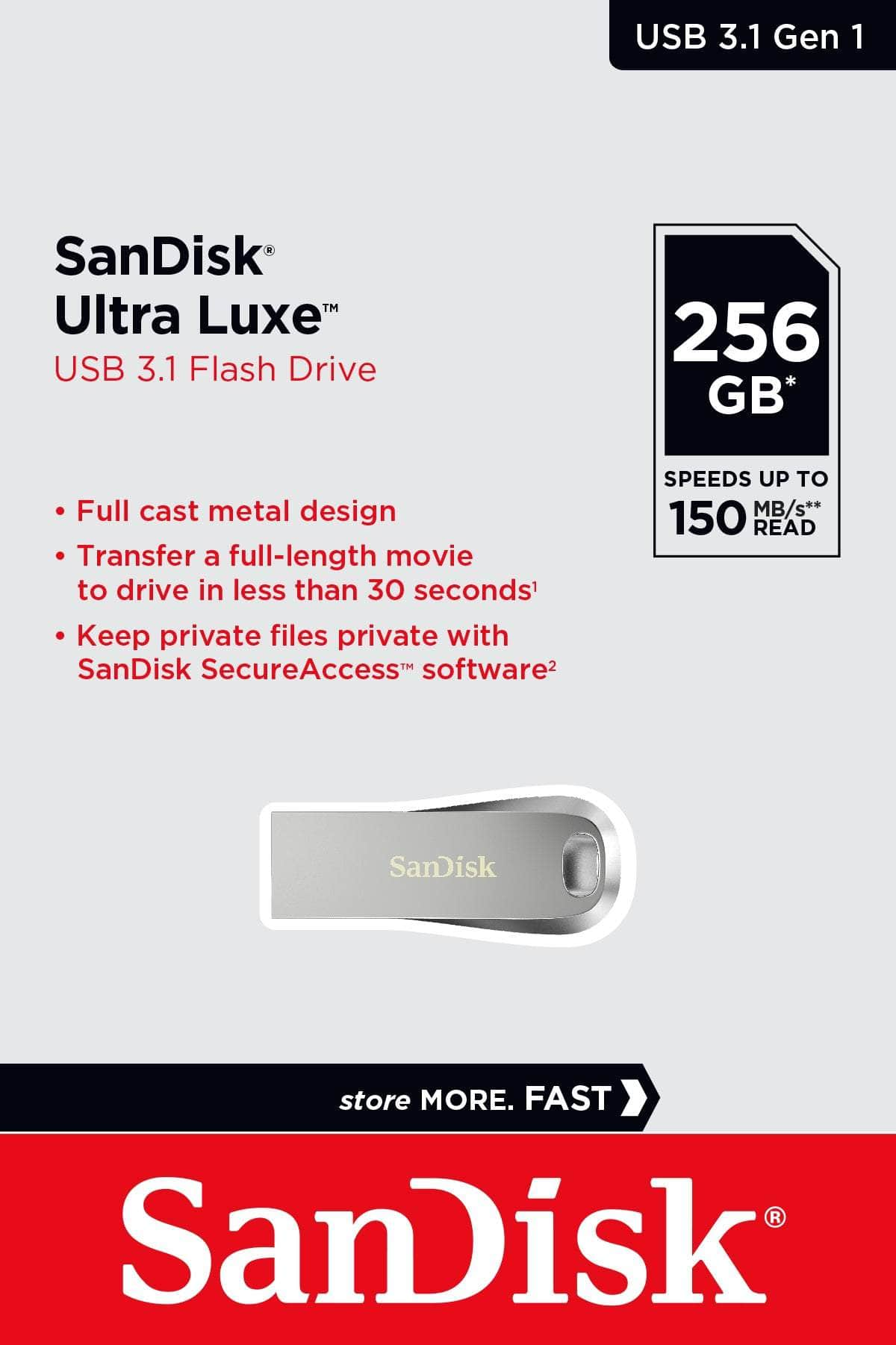 Sdcz74-256G-G46 256G  Ultra Luxe Pen Drive 150Mb Usb 3.0