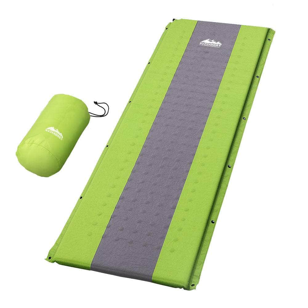 Self Inflating Mattress Camping Mat Air Bed Pad Single Green