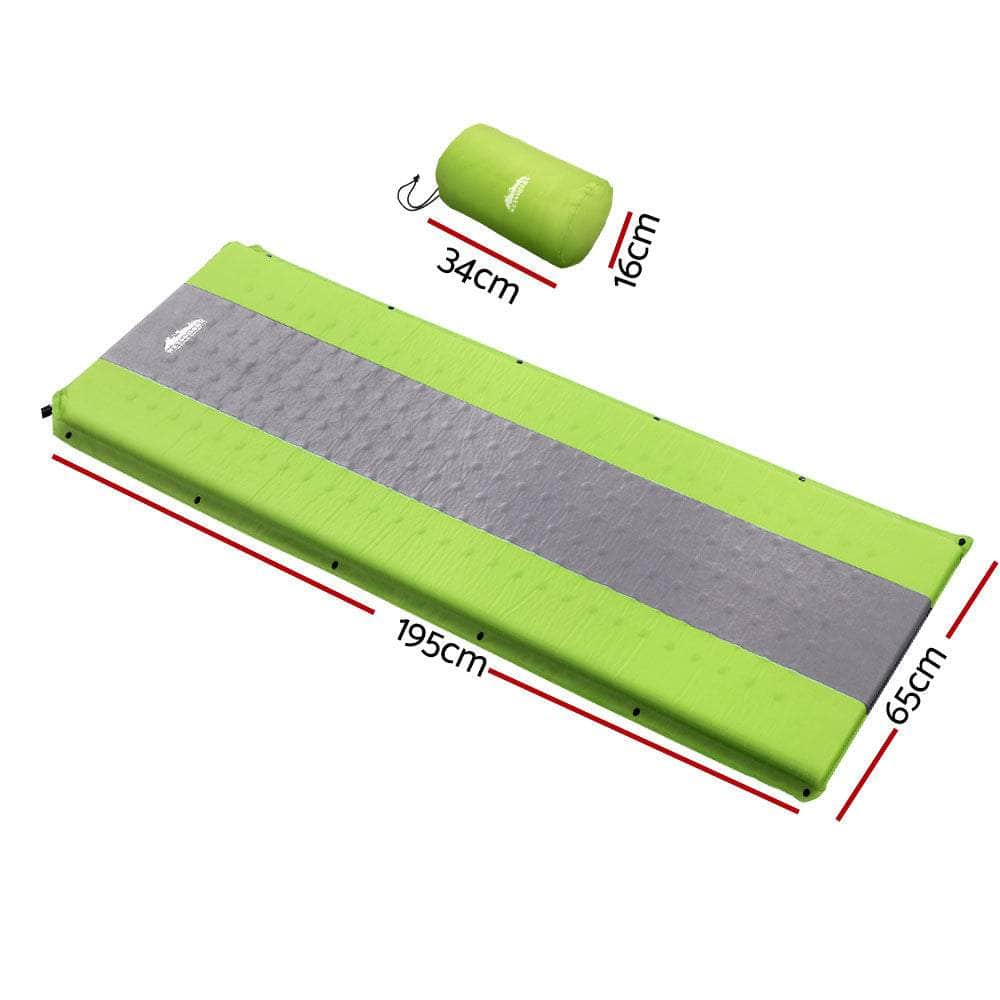 Self Inflating Mattress Camping Mat Air Bed Pad Single Green